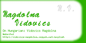 magdolna vidovics business card